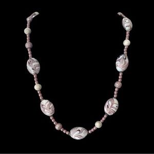 Elegant Lilac Glass Beaded Necklace